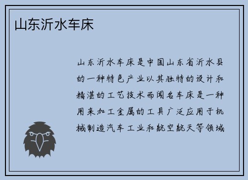山东沂水车床